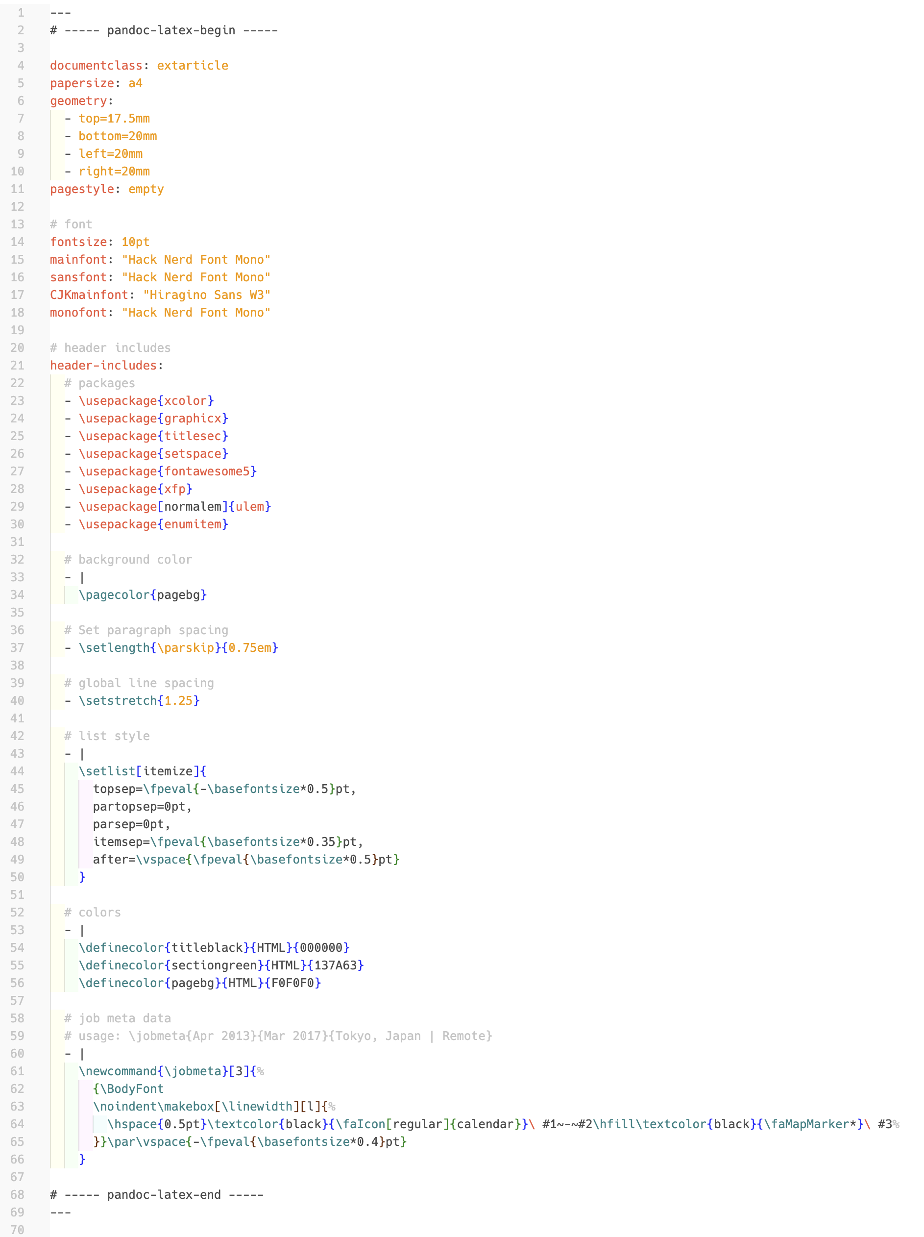 Frontmatter highlight in light theme